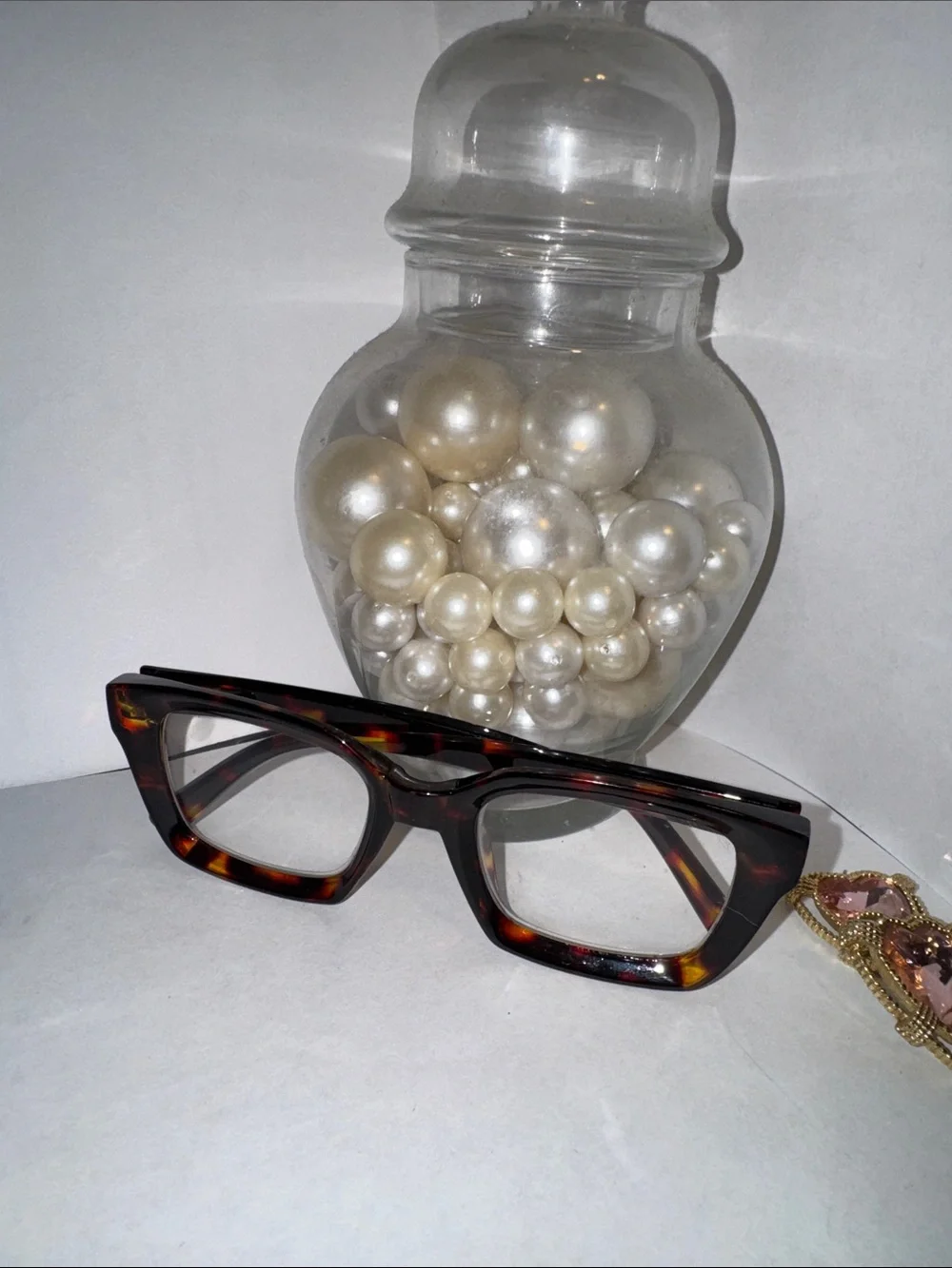 Tortoiseshell Square Frame Women's Eyewear - Brown